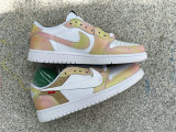Authentic Air Jordan 1 Low Rainbow/White/Apricot