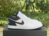Authentic Air Jordan 1 Low GS White/Black