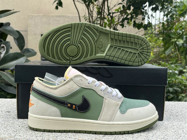 Authentic Air Jordan 1 Low Craft GS “Light Olive”