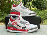 Authentic Air Jordan 3 “Fire Red” (DIY Love)