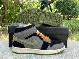 Authentic Air Jordan 1 Mid Grey/Green