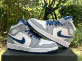 Authentic Air Jordan 1 Mid True Blue