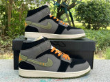 Authentic Air Jordan 1 Mid Grey/Green