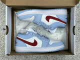 Authentic Air Jordan 1 Low GS White/Blue/Red