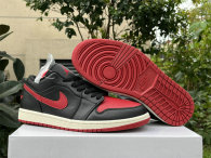 Authentic Air Jordan 1 Low GS Black/Gym Red-Sail