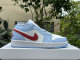 Authentic Air Jordan 1 Low GS White/Blue/Red