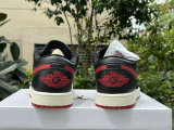 Authentic Air Jordan 1 Low Black/Gym Red-Sail