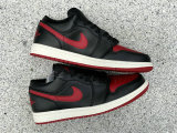 Authentic Air Jordan 1 Low Black/Gym Red-Sail
