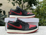 Authentic Air Jordan 1 Low Black/Gym Red-Sail