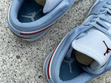 Authentic Air Jordan 1 Low GS White/Blue/Red