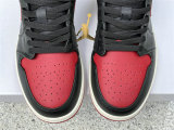 Authentic Air Jordan 1 Low Black/Gym Red-Sail