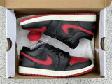 Authentic Air Jordan 1 Low GS Black/Gym Red-Sail