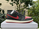 Authentic Air Jordan 1 Low Black/Gym Red-Sail