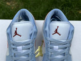 Authentic Air Jordan 1 Low GS White/Blue/Red