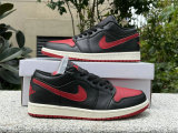 Authentic Air Jordan 1 Low Black/Gym Red-Sail
