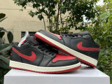 Authentic Air Jordan 1 Low Black/Gym Red-Sail
