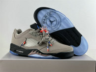 Authentic PSG x Air Jordan 5 Low GS Pumice/Black/Game Royal-Bright Crimson