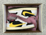 Authentic Travis Scott x Air Jordan 1 Low Yellow/Inverted Hook