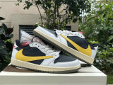 Authentic Travis Scott x Air Jordan 1 Low Yellow/Inverted Hook
