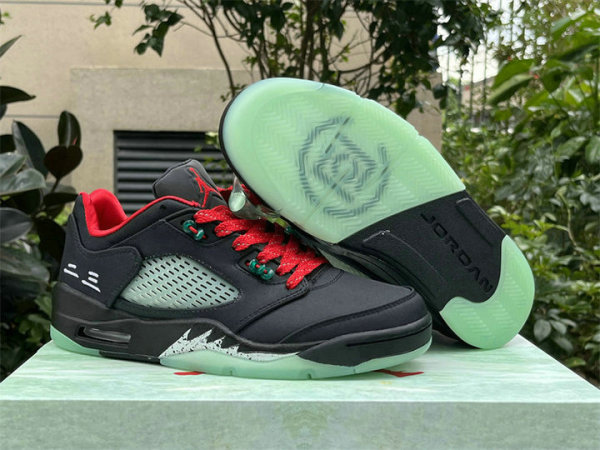 Authentic Clot x Air Jordan 5 Low Black/Silver/Red