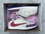 Authentic Travis Scott x Air Jordan 1 Low GS Purple/Red