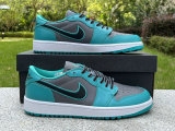 Authentic Air Jordan 1 Low Charcoal/Jade
