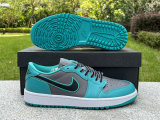 Authentic Air Jordan 1 Low Charcoal/Jade