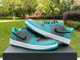 Authentic Air Jordan 1 Low Charcoal/Jade