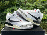 Authentic Air Jordan 3 White Cement Inverted Hook