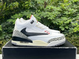 Authentic Air Jordan 3 White Cement Inverted Hook
