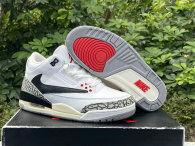 Authentic Air Jordan 3 White Cement Inverted Hook
