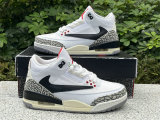 Authentic Air Jordan 3 White Cement Inverted Hook