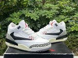 Authentic Air Jordan 3 White Cement Inverted Hook