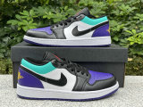 Authentic Air Jordan 1 Low Purple/Black/Gold