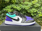 Authentic Air Jordan 1 Low GS Purple/Black/Gold