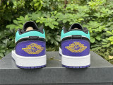 Authentic Air Jordan 1 Low GS Purple/Black/Gold