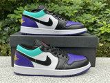Authentic Air Jordan 1 Low Purple/Black/Gold