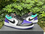 Authentic Air Jordan 1 Low Purple/Black/Gold