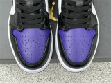 Authentic Air Jordan 1 Low Purple/Black/Gold