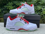 Authentic CLOT x Air Jordan 5 Low GS “White Silk”