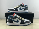 Authentic Air Jordan 1 Low White/Industrial Blue