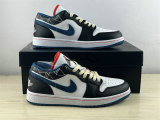 Authentic Air Jordan 1 Low White/Industrial Blue