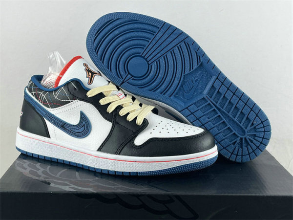 Authentic Air Jordan 1 Low White/Industrial Blue