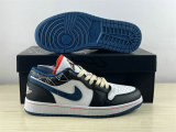 Authentic Air Jordan 1 Low White/Industrial Blue