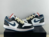Authentic Air Jordan 1 Low White/Industrial Blue