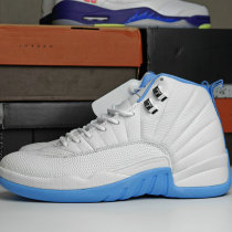 Authentic Air Jordan 12 White/College Blue