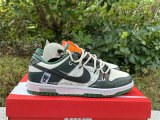 Authentic Nike Dunk Low Green/White/Black/Orange