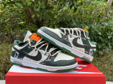 Authentic Nike Dunk Low Green/White/Black/Orange