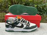 Authentic Nike Dunk Low Green/White/Black/Orange