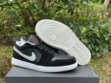 Authentic Air Jordan 1 Low Grey/Black/White